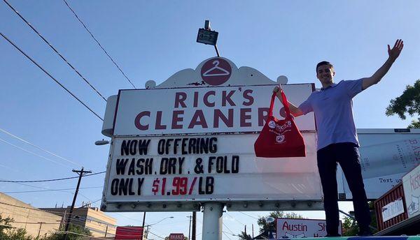 Rick's now offers wash, dry, and fold service at each location for only $1.99/lb.