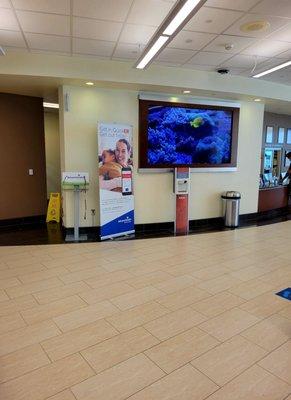 March 2022: Emergency Room Pic 6 of 9-- facing a large screen that depicts sea life