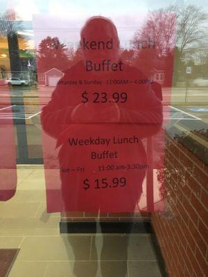 Continental Buffet prices