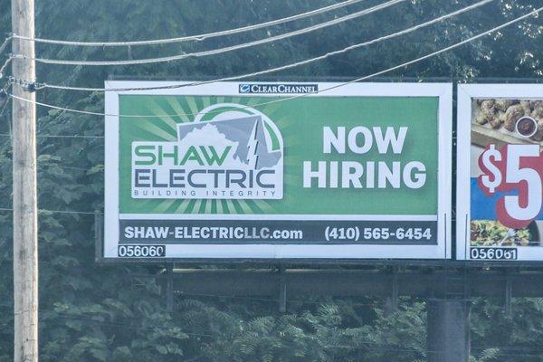 Shaw Electric is hiring experienced Electricians!