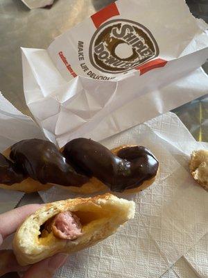 Sausage with Cheese Kolache and a chocolate twist!