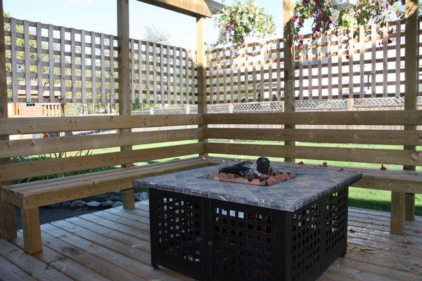 Design to  build of pergola with deck and built in seating