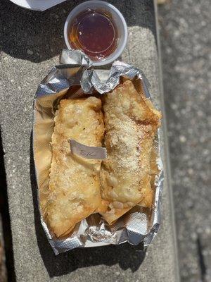 Shrimp and crab and shrimp, chicken and vegetable egg rolls