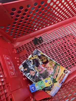 Feces IN the target shopping cart.