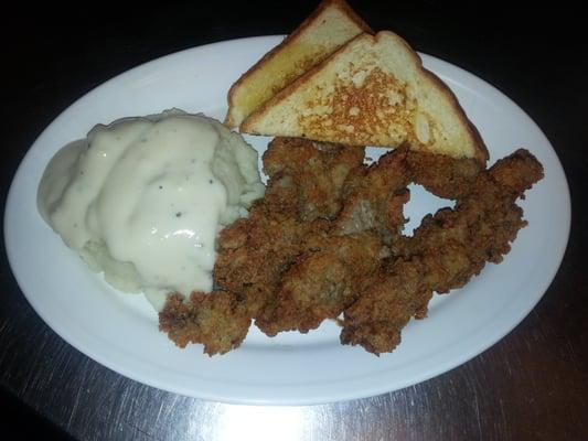 Homemade Steak fingers with real mashed potatoes !