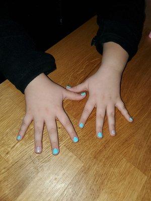 Daughter's 1st gel manicure.