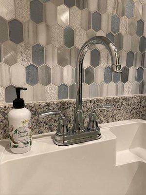 Transform a sink with a beautiful faucet.