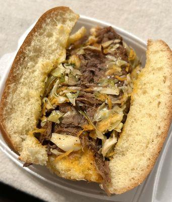 Beef Brisket Sandwich with fries