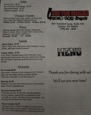 Menu page 1