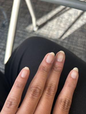 Look at my cuticles just ONE day after my pretty expensive manicure at Allure.