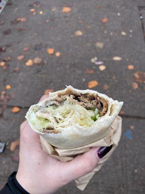 Döner Wrap with lamb and beef (not a lot of meat)