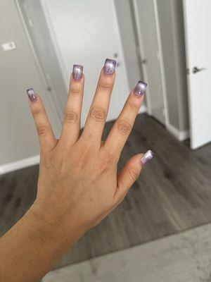 The nails go out like the "duck nails " trend. So ugly.