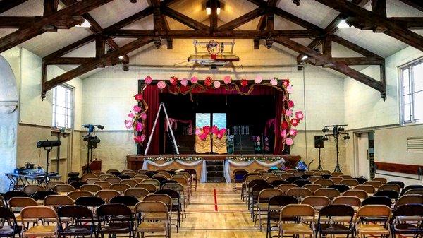 One of our permits transforming the stage for "Beauty and the Beast"