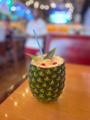 A delicious, sweet, 3 shots of rum drink that definitely lets you know you are on a tropical island!