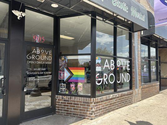 Above Ground shop front on Colfax