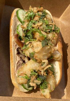 Tempura shrimp banh mi sandwich