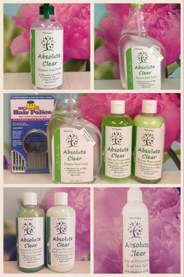 The Non-Toxic Absolute Clear product line eradicates head lice on contact!