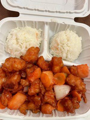 Sweet and Sour Chicken - very dry chicken. Lacked flavor.