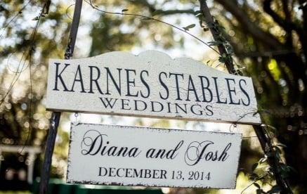 Wedding site signs for Karnes Stables Weddings.  Designed, and produced by FASTSIGNS Tampa - Carrollwood