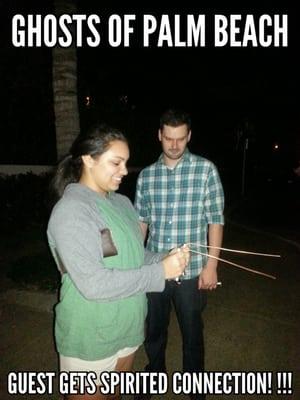 Dowsing rod action!!! A spirit connection is made!!!