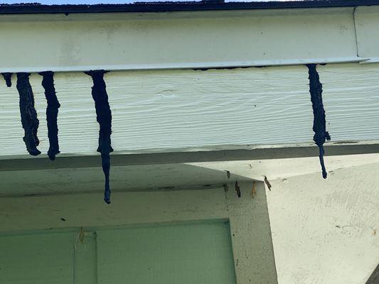 tar dripping from roof years later