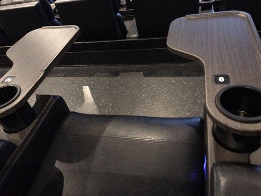 New theaters with recliner leather seats and tray tables for your food