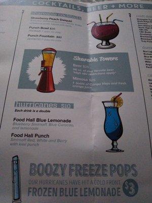 Drink menu