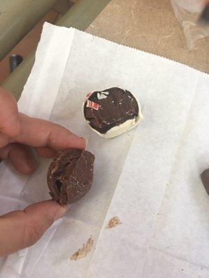 One is red velvet the other is a smore's truffle they both had the exact same flavor! No difference !