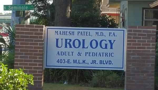 Dr. Patel's urology office is located along MLK at Seminole Avenue, near I-275.