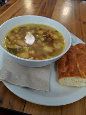 Rustic chicken soup