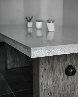 Concrete , wood and steel conference room table