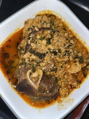 Egusi with goat meat