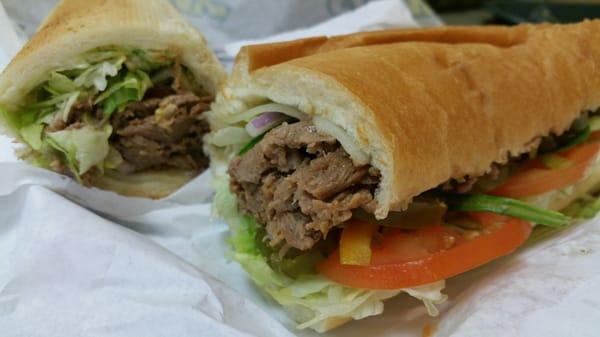 12 inch steak n cheese on Italian with swiss