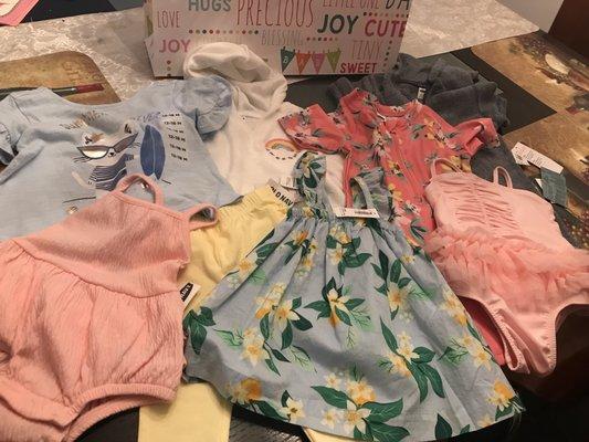 I got all of these baby clothes for under $30. What a steal.