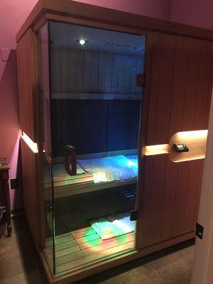 Sunlighten Infrared Sauna great detoxification burns up to 800 calories in 30 minute session.