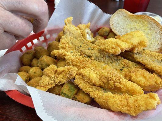 Catfish and fried okra