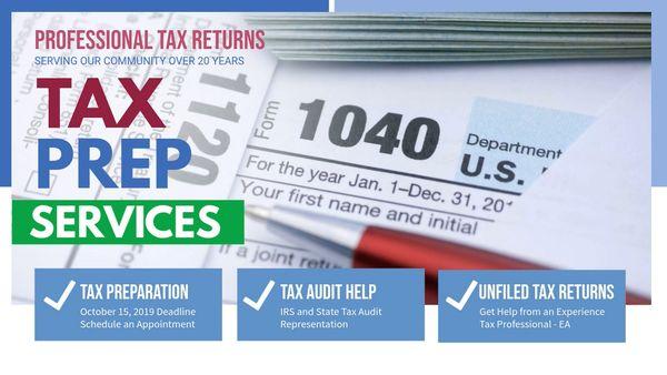 We offer Tax Preparation and Planning services.