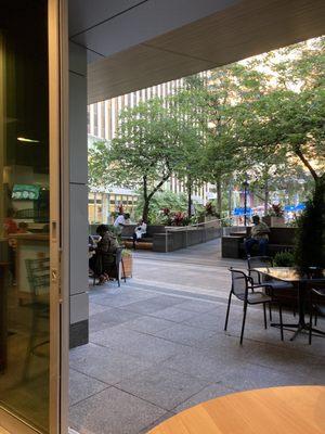 View of Fountain Square from inside