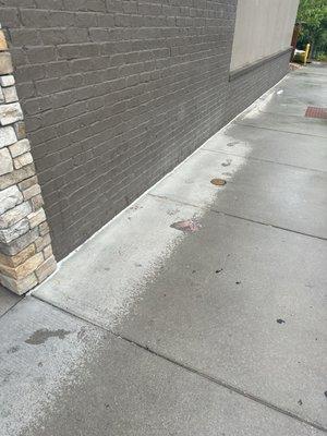 Puke on the sidewalk.