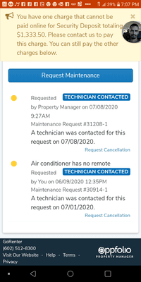 Maintenance issues that have not been resolved