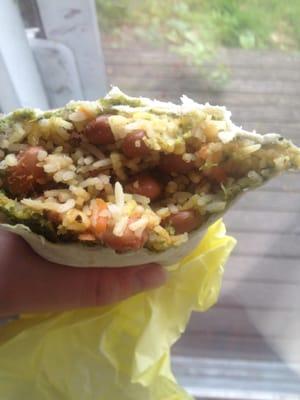 This is their spinach burrito, so good that I was over halfway done before I remembered to take I picture.