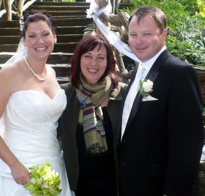 marrying a couple in the Shakespeare Garden in Central Park