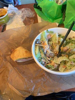 Club Salad And Spicy Turkey With Spicy Avocado Dressing... FIRE.