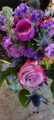 Purple flower arrangement