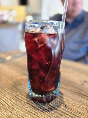 Unique iced tea with berries.