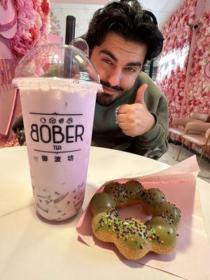 Taro Latte & Matcha Mochi Donut