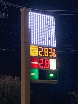 Can only see $2.8 didn't know what the other number was.