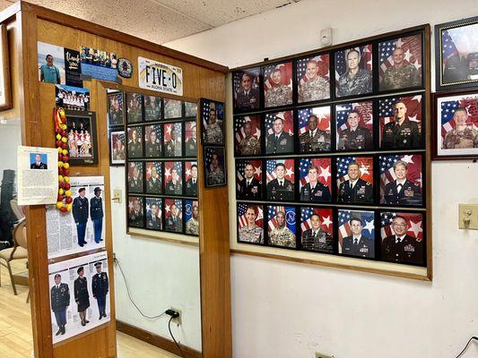 Wall of Military leaders who chose Minh's to tailor their uniforms