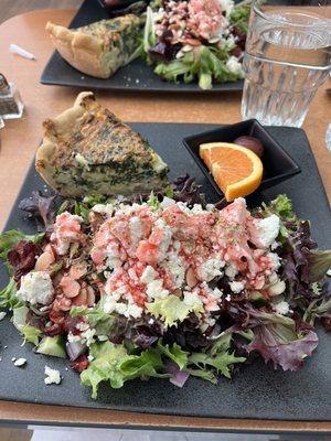 Quiche and hummingbird salad, very tasty. They are OPEN.