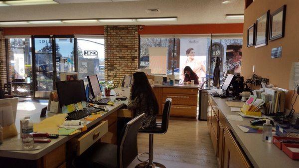 Front desk area